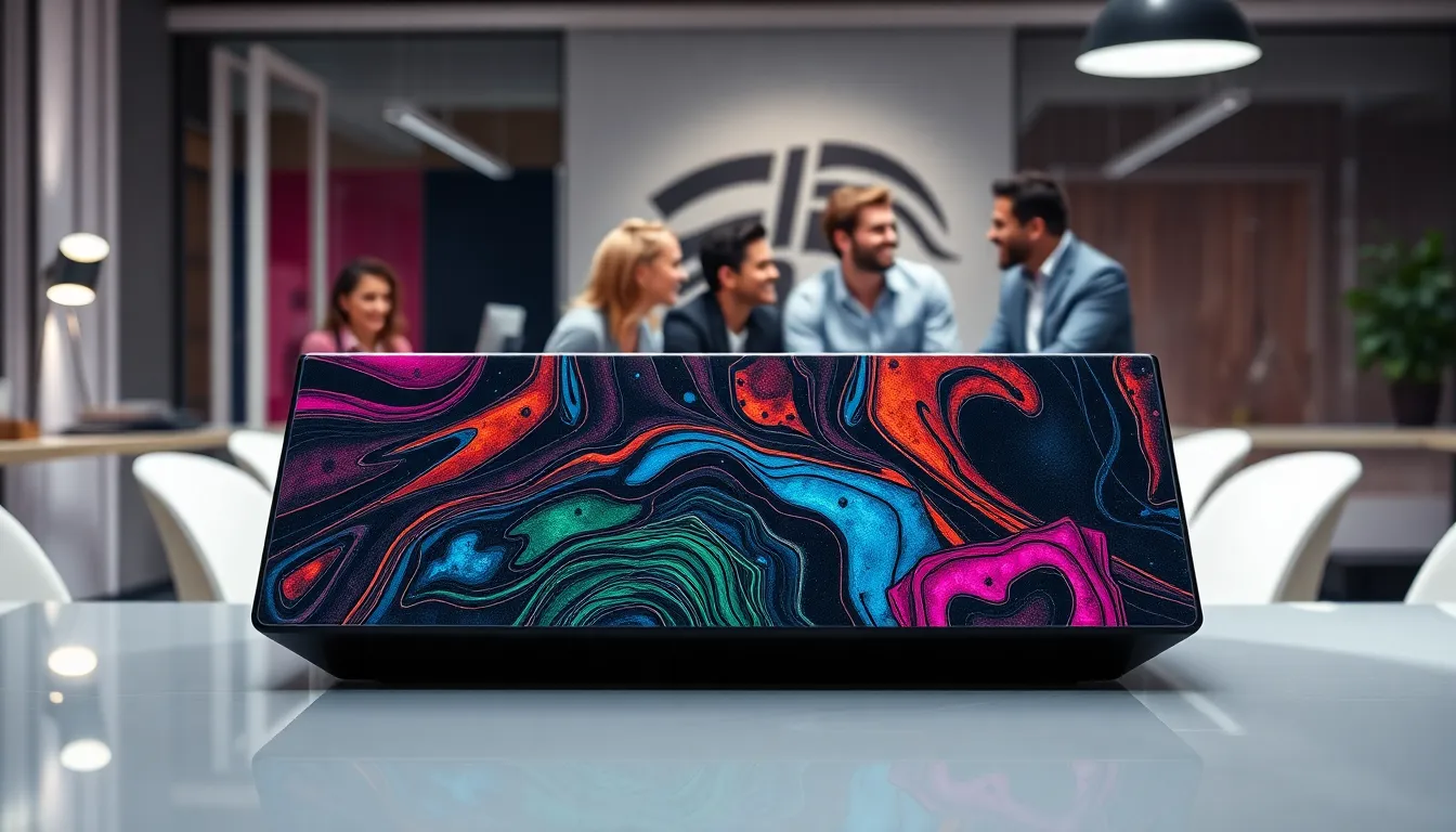 Steam Deck with colorful OLED skins in a modern gaming setup.