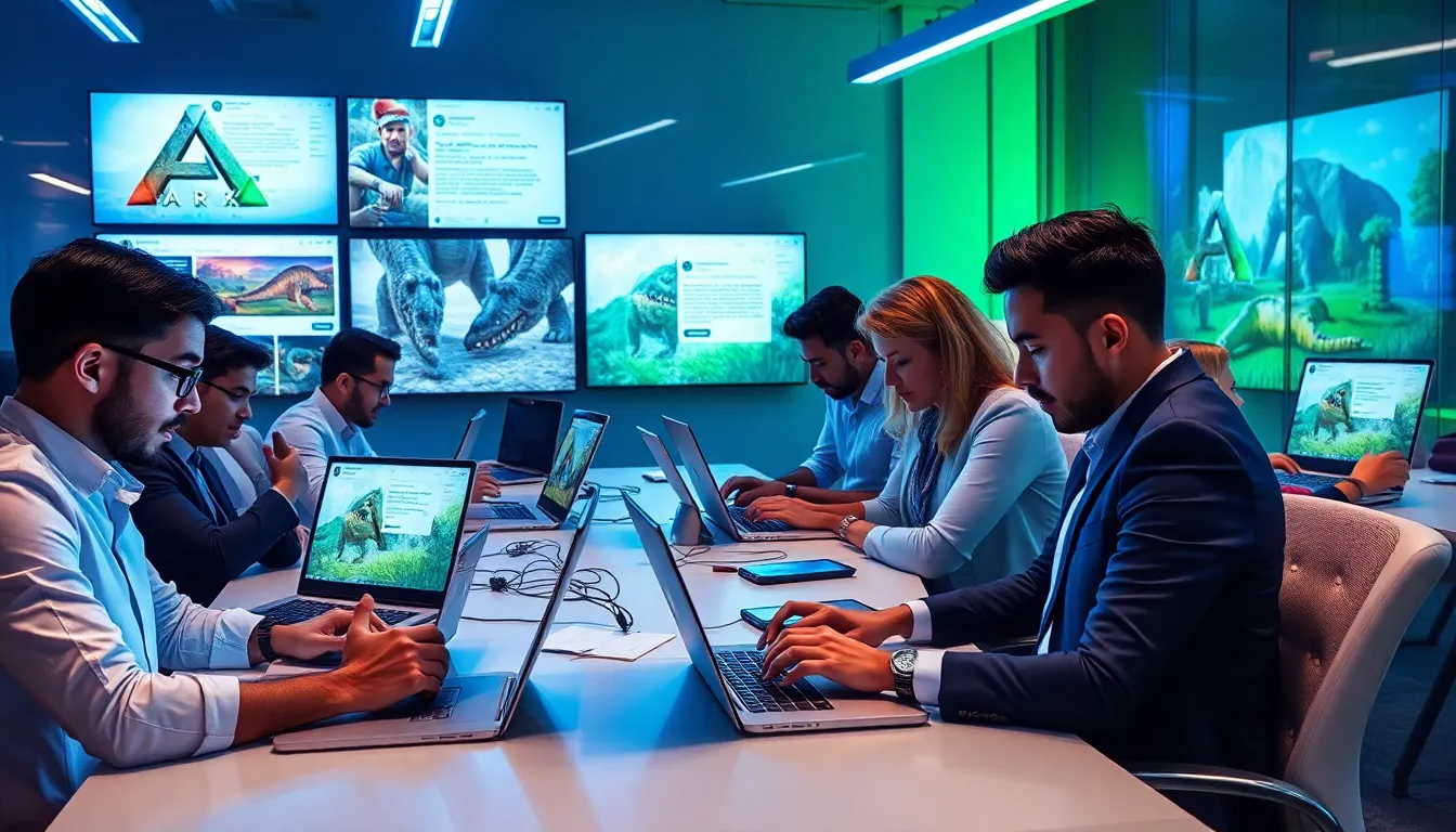 diverse group of gamers engaging on Twitter about Ark.